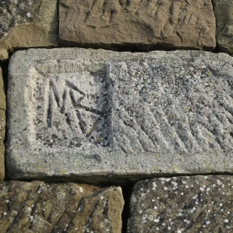 GEEK Reinhard Wolf Inschriftstein 'MB' in Trockenmauer Kernen Stetten q